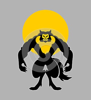 Werewolf isolated. werwolf Monster. wolfman monstrosity vector illustration