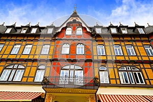 Wernigerode facades in Harz Germany Saxony