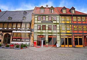 Wernigerode facades in Harz Germany Saxony