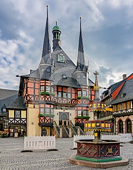 Wernigerode Town Hall on Market square, Germany