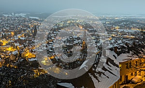 Wernigerode in Wintertime and evening