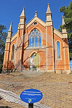 The Wesleyan Methodist church (1864) was badly damaged by fire in 2000 and only the basic brick structure and front facade remain