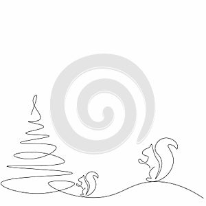 WeSquirrel forest animal on white background draw