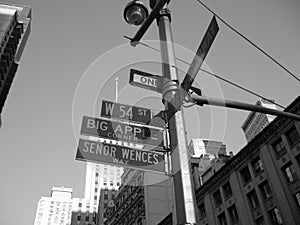 West 54th and Broadway sign