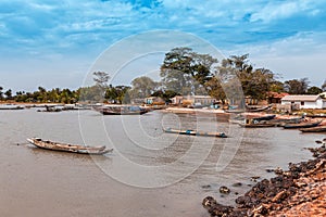 West Africa Gambia - small fishing port