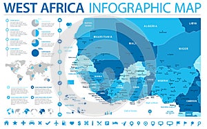 West Africa Map - Info Graphic Vector Illustration