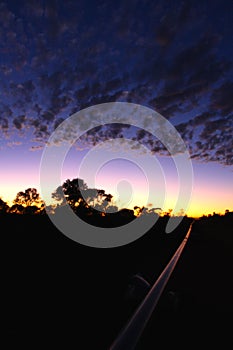 West Australian outback pipeline construction sunrise