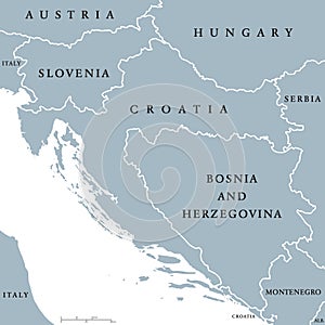 West Balkan countries political map