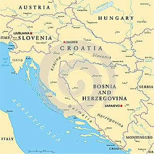 West Balkan Political Map photo