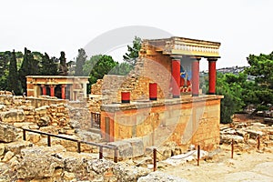 West Bastion of The Palace of Knossos on Crete, Greece