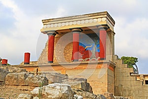 West Bastion of The Palace of Knossos on Crete, Greece