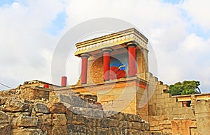West Bastion of The Palace of Knossos on Crete, Greece