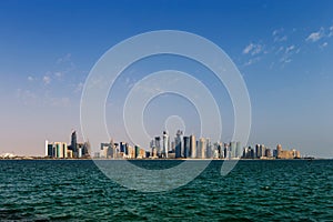 The West Bay City skyline of Doha, Qatar