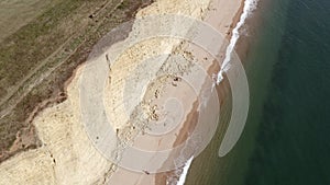 West Bay Sandstone Cliffs Overlooking the Sea in England