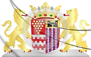 West Betuwe coat of arms Gelderland, Netherlands. 3D Illustration