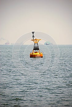 West cardinal buoy at Singapore anchorage.