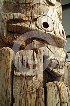 West Coast Indian Totem, UBC, Vancouver BC, Canada photo