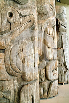 West Coast Indian Totem, UBC, Vancouver BC, Canad photo