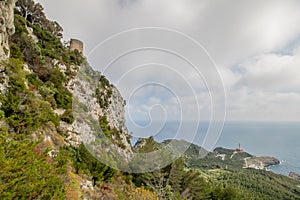 The west coast of the island Capri in spring, Italy