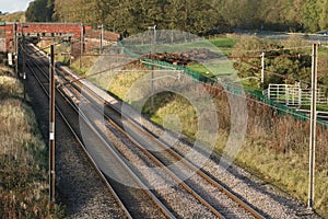 West Coast Main Line railway in countryside