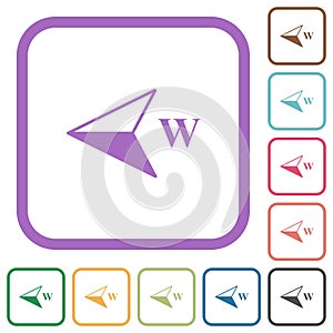 West compass direction simple icons