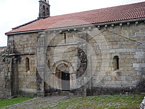 West door of the church of santa maria de mezonzo, la coruna, spain, europe