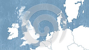 West of European Union cartography illustrating the Brexit with United Kingdom suppressed