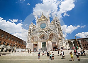 West Facade of the Cathedral of Siena, Tuscany, Italy