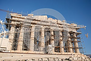West Facade of Parthenon during restoration works