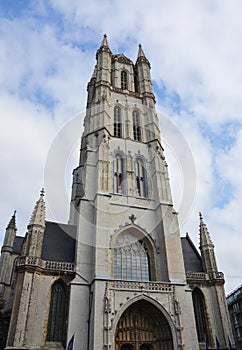 West facade of the Saint Bavo Cathedral in Ghent