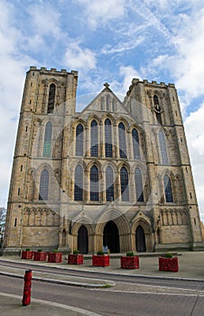 The west front of Ripon Cathedral, Yorkshire.