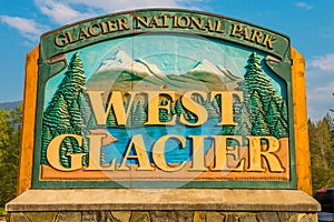 West Glacier sign Glacier National Park