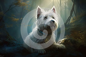 West Highland Terrier in Fantasy art