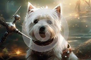 West Highland Terrier in Fantasy art