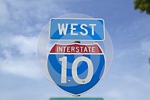 West on Interstate Highway 10, the Christopher Columbus transcontinental Highway