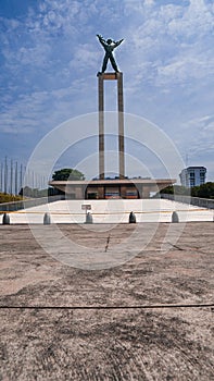 West Irian Liberation Monument. Postwar modernist monument, center of Lapangan Banteng, breaking the chains of colonialism.