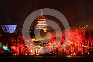 The west lake beautiful night view