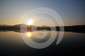 West Lake located at Hangzhou,China in the evening