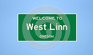 West Linn, Oregon city limit sign. Town sign from the USA.