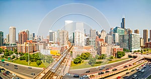 West Loop, Chicago, USA. Cityscape panorama.