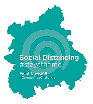 West Midlands map with Social Distancing stayathome tag