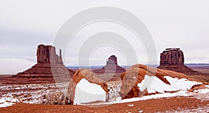 West Mitten Butte, East Mitten Butte, and Merrick Butte at Monument Valley Navajo Tribal Park