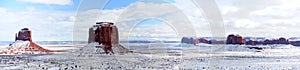 West Mitten and Merrick Buttes after snowfall, Monument Valley, Arizona