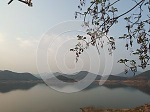West mountains over the lake