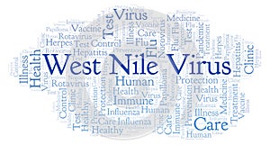 West Nile Virus word cloud, made with text only.