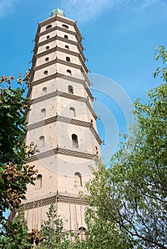 West Pagoda (Xita) of Yinchuan. a famous historic site in Yinchuan, Ningxia, China.