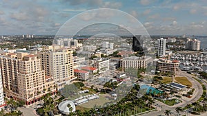 WEST PALM BEACH, FL - APRIL 10, 2018: Aerial city skyline from l