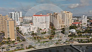 WEST PALM BEACH, FL - APRIL 10, 2018: Aerial city skyline from l