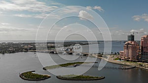 WEST PALM BEACH, FL - APRIL 10, 2018: Aerial skyline of Palm Beach. The city is a famous tourist destination in Florida