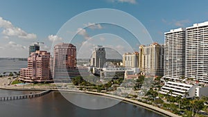 WEST PALM BEACH, FL - APRIL 10, 2018: Aerial skyline of Palm Beach. The city is a famous tourist destination in Florida